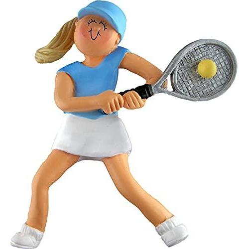 Tennis Girl Ornament (Female Blonde Hair)