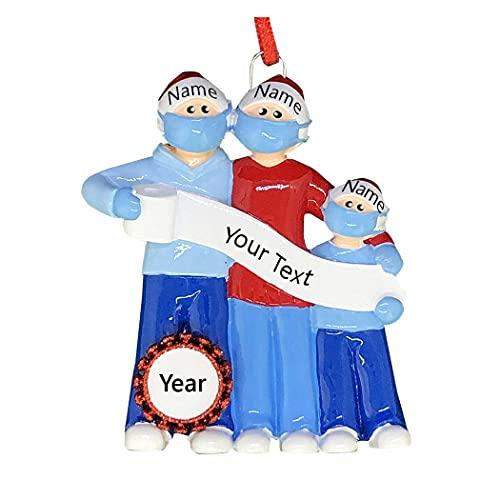 The Pandemic and Toilet Paper Crisis Ornament (Family of 3)