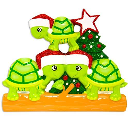 Turtle Family Ornament (Family of 3)