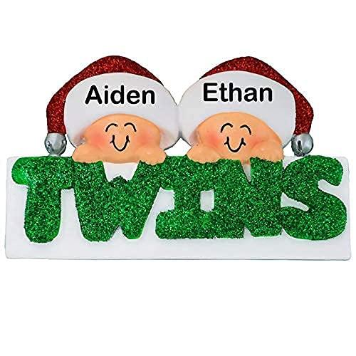 Twins Ornament (Green Glitter Twins)