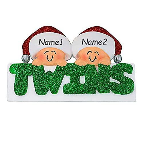 Twins Ornament (Green Glitter Twins)