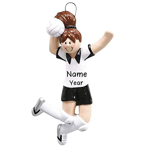 Volleyball Girl Brown Christmas Ornament