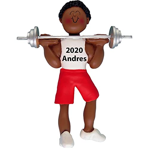 Weight Lifter Ornament (Male African American)