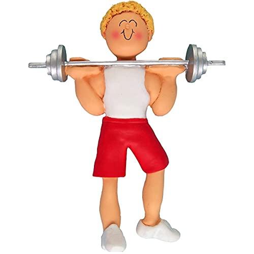 Weight Lifter Ornament (Male Blonde)