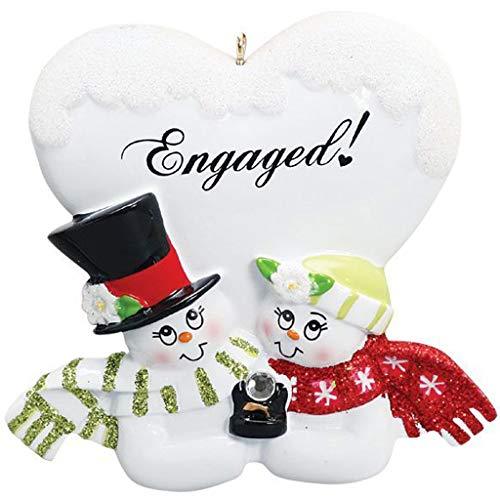 We`re Engaged Ornament (Engaged Snowman Couple)