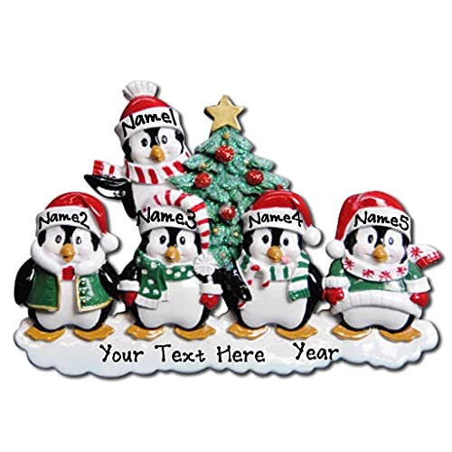 Winter Penguin Family Ornament (Family of 5)