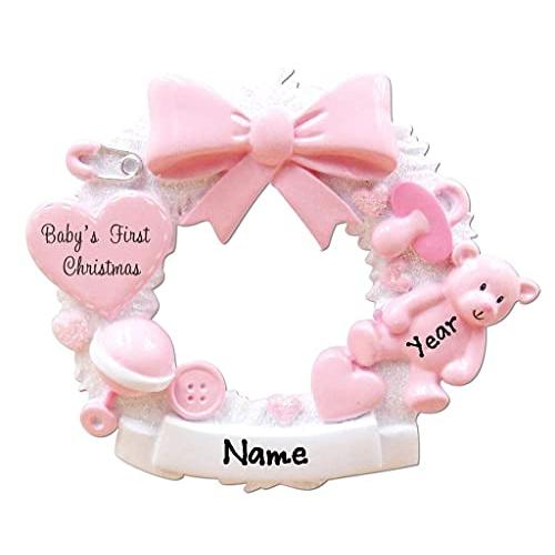 Wreath Baby`s First Christmas (Pink)