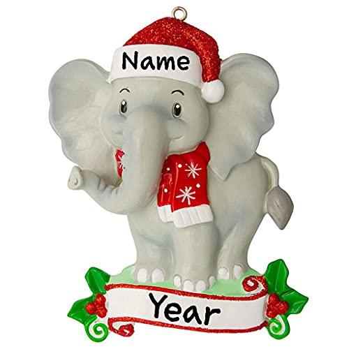 Zoo Animals Ornament (Elephant with Santa Hat)